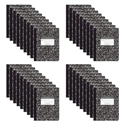 ROARING SPRING Hard Cover Composition Notebook, 36 Pack, Black Marble Comp Book, 9.75″ x 7.5″, Wide-Ruled with Margin, 60 Sheets (120 Pages) - size: 9.75" x 7.5", style: 36 Pack - Wide-Ruled - 60 Sheets - Black Marble