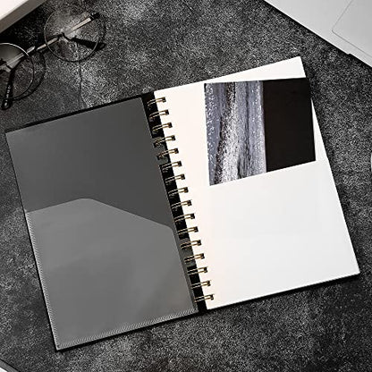 Dot Grid Spiral Notebook A5 Spiral Bullet Dotted Journal 160 Pages Thick Dot Paper Notebooks Plastic Hardcover Spiral Notebook 5x7 Wire Bound Notebooks for Note Taking School Office Supplies,Black - color: Black, style: B - Dotted - A5