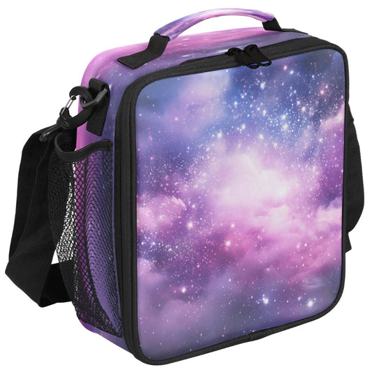 Universe Space Galaxy Nebula Lunch Bag for Girls Boys Outer Space Galaxy Insulated Lunch Box for Kids School Picnic Travel Outdoor,Students Teens Thermal Lunch Tote Bag with Adjustable Shoulder Strap - color: Universe Space