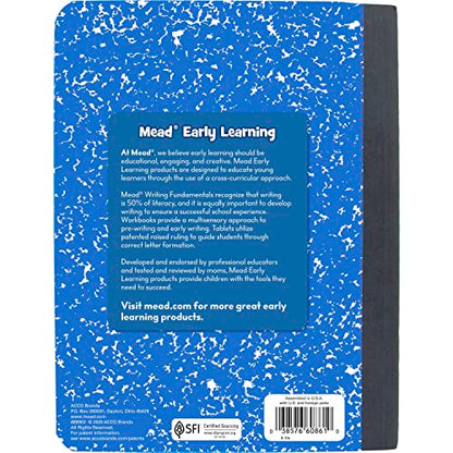 Mead Primary Composition Book, Primary Ruled Journal, Grades K-2, 7-1/2" x 9-3/4", 100 Sheets per Comp Book, Colors Will Vary, 12 Pack (610054-ECM) - size: Pack of 12, style: Grades K-2