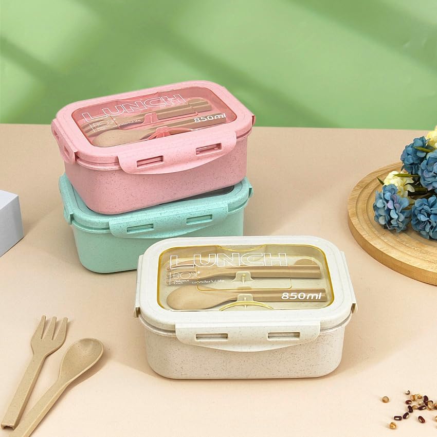 Bento Box Adult Lunch Box with 2 Compartments Bento Lunch Containers with Tableware Storage Japanese Style Bento Box Leakproof Microwave Dishwasher Safe Lunchbox for Work On-The-Go Picnic Pink - color: Lunch Box Pink