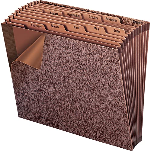 Smead TUFF Expanding File, Monthly (Jan.-Dec.), 12 Pockets, Letter Size, Redrope-Printed Stock (70488) - size: Letter, style: Jan-Dec Index, Letter Size