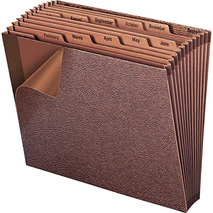 Smead TUFF Expanding File, Monthly (Jan.-Dec.), 12 Pockets, Letter Size, Redrope-Printed Stock (70488) - size: Letter, style: Jan-Dec Index, Letter Size