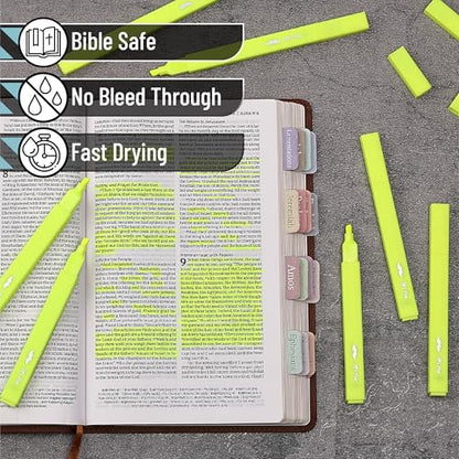 Mr. Pen- Yellow Aesthetic Bible Highlighters No Bleed Through, 8 pcs | Chisel Tip, Cute Highlighter for Journaling Supplies and School Accessories, Bible Highlighters and Pens No Bleed