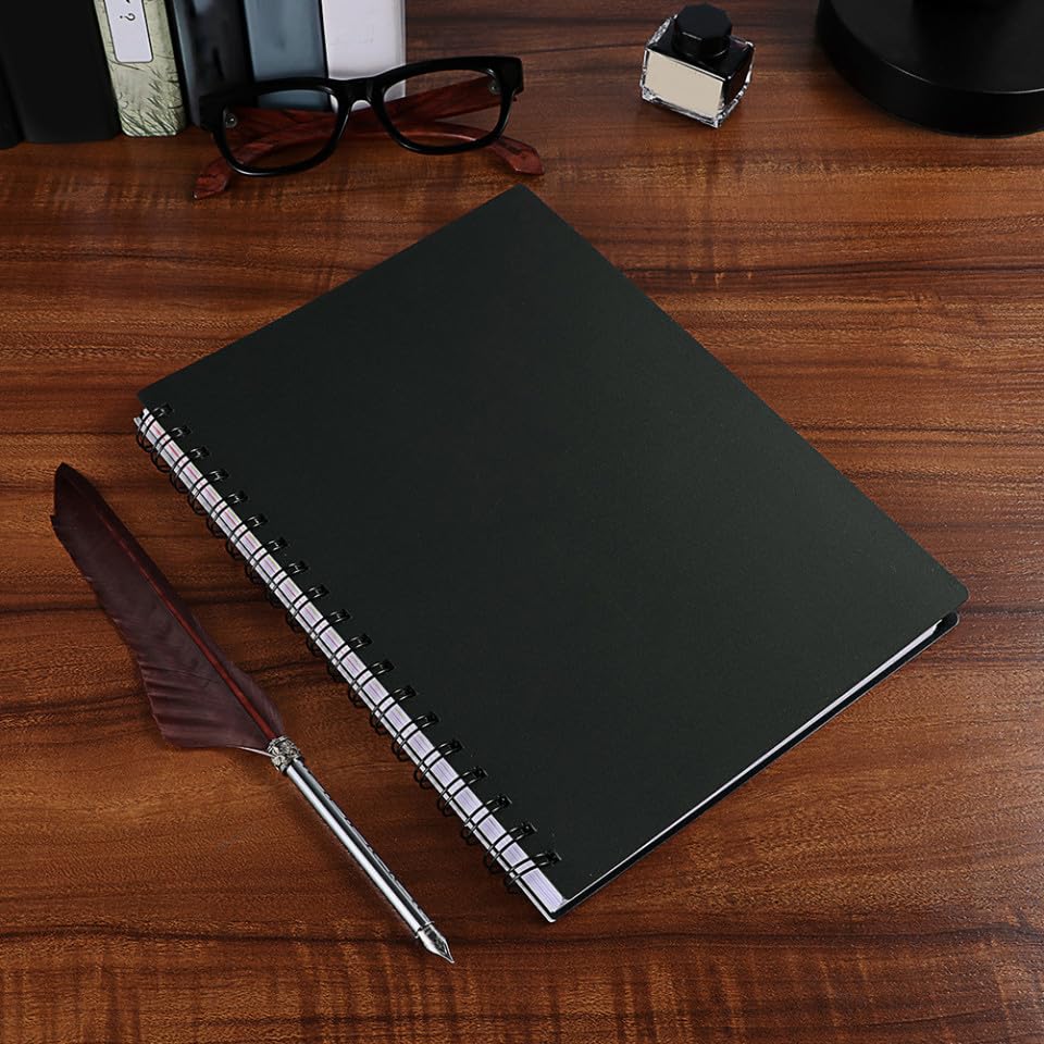 Luxshiny 2pcs A6 Spiral Notebooks 105-sheet Wide Ruled Memo Books with Tabs Spiral Bound Multi-subject Notepads for School Office Daily Planning