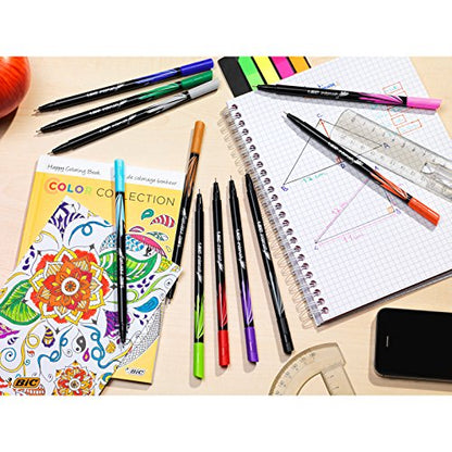 Bic Intensity 0.4 mm Fine Point Writing Felt Tip Pens (Pack of 12) 12 Black - color: Black