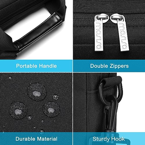 MOSISO Laptop Shoulder Bag 15.6 inch, 15-15.6 inch Computer Bag | Compatible with MacBook Pro 16 inch, HP, Dell, Lenovo with 2 Raised&1 Flapover&1 Horizontal Pocket&Handle&Belt, Black - color: Black, size: 16 inch