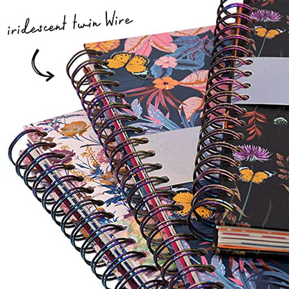 Pukka Pad 5 Subject Spiral Notebook 12-Pack - 200 Pages, 100 Sheets of 80GSM Paper with Repositionable Dividers & Perforated Edges for School & Office Planning & Organization - B5-7 X 10, Bloom - color: Bloom