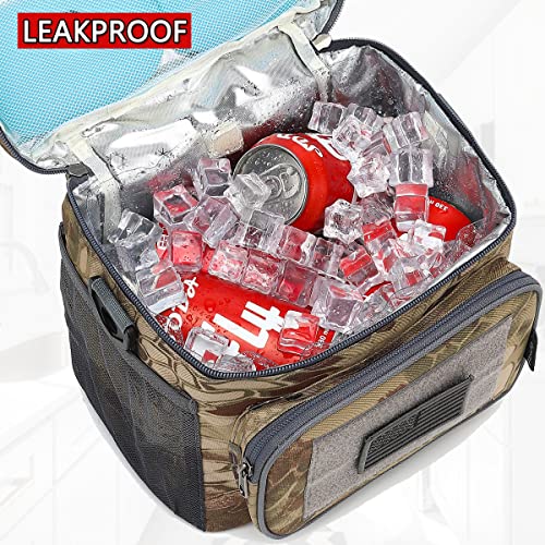 FlowFly Lunch Bag, Insulated Cooler, Thermal Lunch Box Tote with MOLLE/PALS Webbing, Adjustable Padded Shoulder Strap, for Tactical Men Women Adults and Boys Girls Kids (Camo#3, Medium) - color: Camo#3, size: Medium