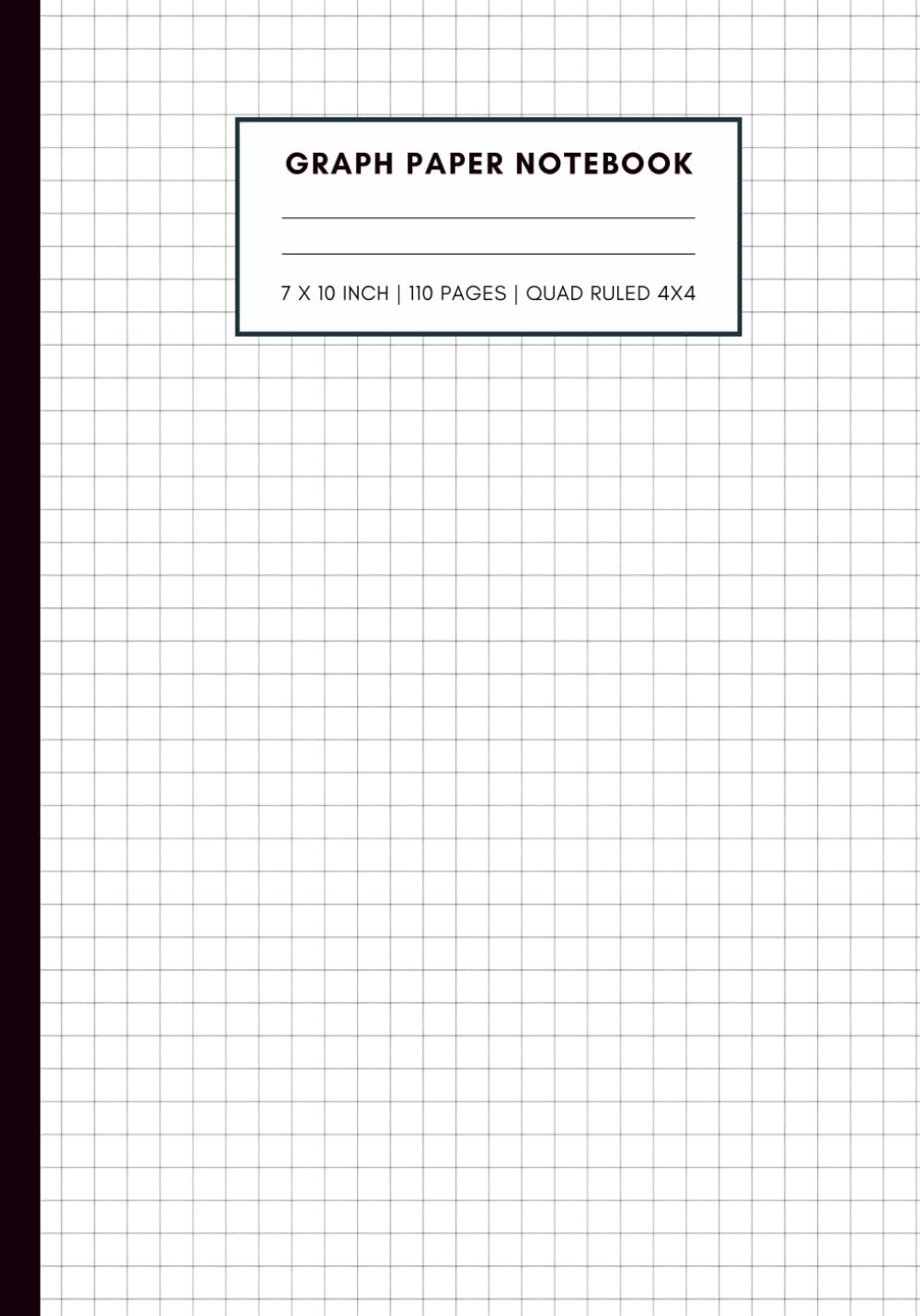 Graph Paper Notebook Quad Ruled 4x4: Essential Math, Drawing, and Design Grid Pad for Biology, Chemistry, Physics and Engineering Students