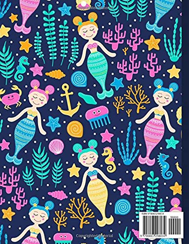 Primary Composition Notebook: Mermaid Print Cover - Journal and Drawing Book for Girls | Kindergarten Grades K-2 Handwriting Practice Paper