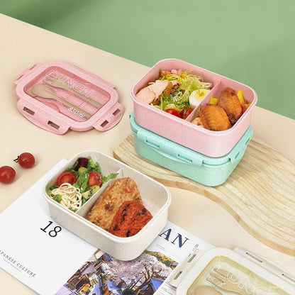 Bento Box Adult Lunch Box with 2 Compartments Bento Lunch Containers with Tableware Storage Japanese Style Bento Box Leakproof Microwave Dishwasher Safe Lunchbox for Work On-The-Go Picnic Pink - color: Lunch Box Pink