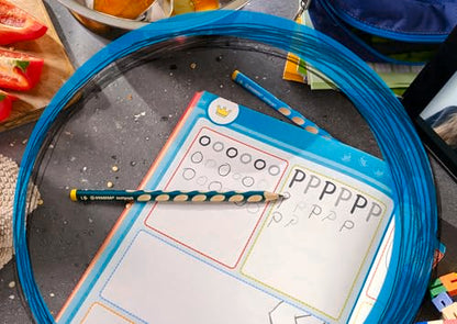 Handwriting Pencil - STABILO EASYgraph HB Petrol Right Handed Box of 12 - color: Blue, style: Right