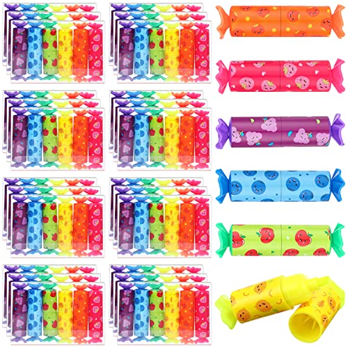 Teling 144 Pcs Mini Highlighters Bulk for Goodie Bags, 6 Colors Candy Shaped Pastel Highlighter Pens with Fruit Patterns for Party Favors, Classroom Prizes, Teacher Rewards, Birthday Gift Bag Stuffers - style: Fruit