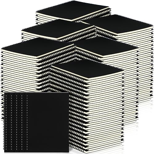 Yahenda 108 Pcs Spiral Notebooks Bulk, A5 8.3 x 5.5 Inch College Ruled Lined Notebooks, 100 Pages Soft Cover Journals for Students Classroom Office Back to School Supplies (Black) - color: Black