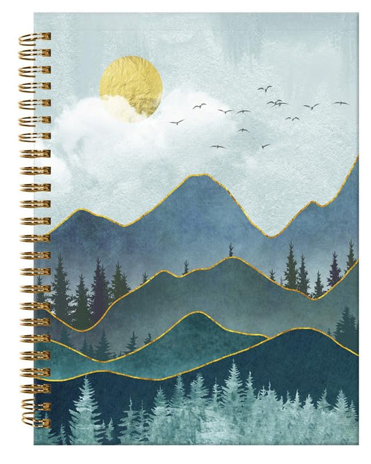 Spiral Journal Notebook,A5 Hardcover Lined Journals for Women Girl 6 x 8.3 in,120 Pages Thick Paper,Cute College Ruled Writing Notebook for Gifts Office Work School(Watercolor Mountain Forest) - color: Watercolor Mountain Forest