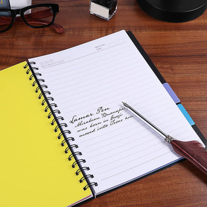 Luxshiny 2pcs A6 Spiral Notebooks 105-sheet Wide Ruled Memo Books with Tabs Spiral Bound Multi-subject Notepads for School Office Daily Planning