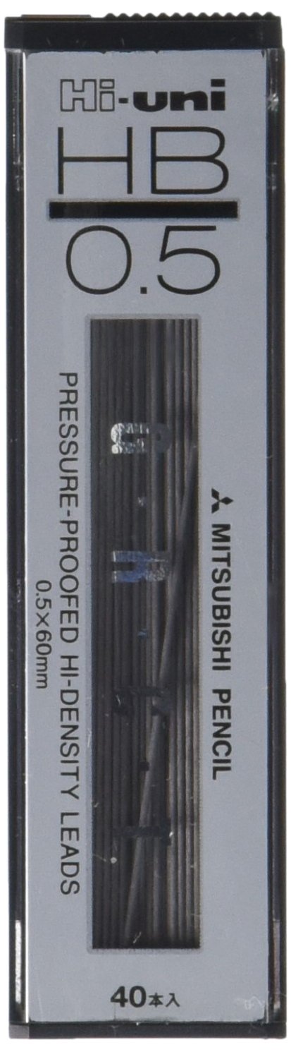 Uni Mechanical Pencil Lead Hi-Uni 0.5 mm, HB, 60 mm x 40 Lead (HU05300HB) - size: 1 Count (Pack of 1)