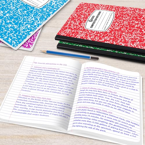 Rosmonde 1000 Pack (Pallet) Composition Notebooks Bulk, Wide Ruled, Pallet of Composition Notebooks, 100 Sheets (200 Pages), 9-3/4 x 7-1/2, Bulk Notebooks for School & Office, 4-7 Days Transit - size: 1000 Pack | Express Pallet, style: Wide Ruled - Color