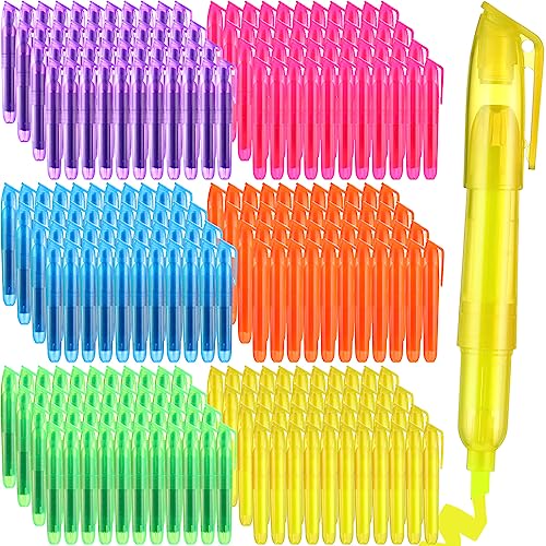 Fuutreo 480 Pcs Highlighters Bulk Assorted Color 3.5 Inch Highlighters Markers Chisel Tip Fluorescent Pens Bright Quick Drying Markers for Kids Adults Classroom School Office Supplies