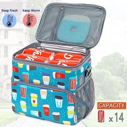 GYEUKHAM Insulated Lunch Bag for Adult/Women/Men, Reusable Large Lunch Box Cooler Soft Leakproof Tote, Thermal Meal Prep Lunch Pail with Adjustable Shoulder Strap for School/Travel/Office, Cup - color: Cup