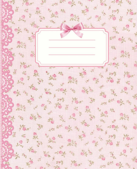 Coquette Composition Notebook College Ruled Vintage Pink Floral Print Aesthetic Journal Diary: School Supplies for Girls, Teens, Women 100 Pages 7.5 x 9.25"