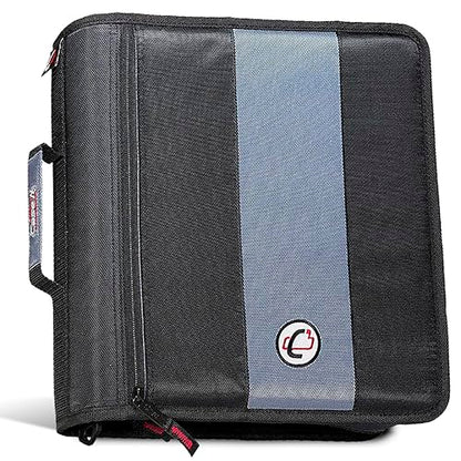 Case-it Classic Zipper Binder | 2-Inch O-Rings, 350 Sheet Capacity, Multiple Storage Pockets & Shoulder Strap | School & Office Organizer | D-251 Black