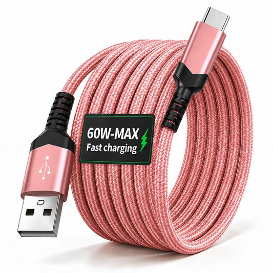 USB C Cable Fast Charging 3.3ft/6.6ft Nylon Braided, Type C Charger Cord Data Sync, Compatible with Smartphones Tablets (Golden,2m=6.6ft=78.7inch) - color: Golden, size: 2m=6.6ft=78.7inch