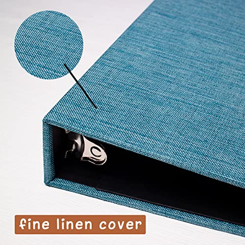 3 Ring Binder 1 Inch for 8.5" x 11" Paper, Planner Binder with Linen Hardcover and 2 Interior Pockets Paper for Organization of School, Business and Home
