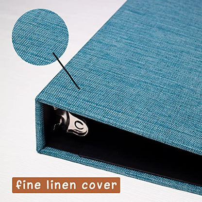 3 Ring Binder 1 Inch for 8.5" x 11" Paper, Planner Binder with Linen Hardcover and 2 Interior Pockets Paper for Organization of School, Business and Home