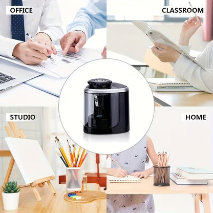 Electric Pencil Sharpener, Single Hole Automatic Sharpener for Standard Pencils, Portable Battery Operated (2 AA Not Included) for Kids School Office Home Art