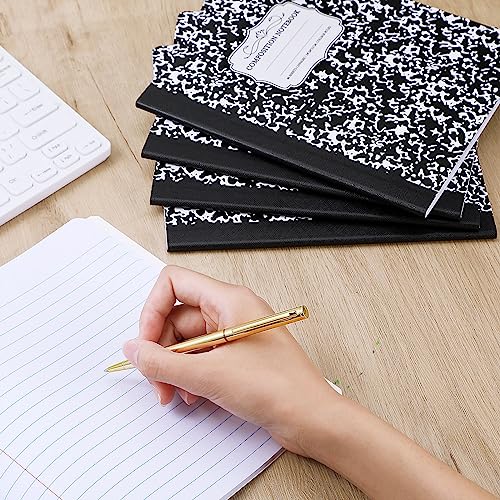 Seajan 20 Pack Composition Notebooks, Wide Ruled Paper, 7-1/2" x 9-3/4" Marble Hard Covers, 60 Sheets, Composition Notebooks Bulk for Students Back to School Adults Office Supplies(Black) - color: Black