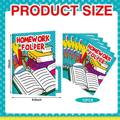 Colarr 12 Pcs A4 File Folders for Students, Multicolor, 9.5 x 12 Inch