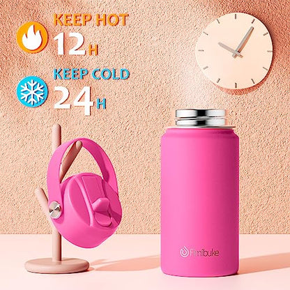 Fimibuke Kids Insulated Water Bottle, 14oz BPA FREE 18/8 Stainless Steel Travel Tumbler Double Wall Vacuum Leak Proof Kids Cup with Straw Metal Water Bottle for School Boys Girls(1 Pack, Magenta) - color: B11. Magenta