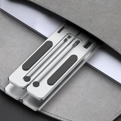 Portable Laptop Stand (Include Storage Bag), Adjustable Folding Aluminum Stand, Compatible with 10-15.6 Inch Laptops, iPad, Tablet. Silver