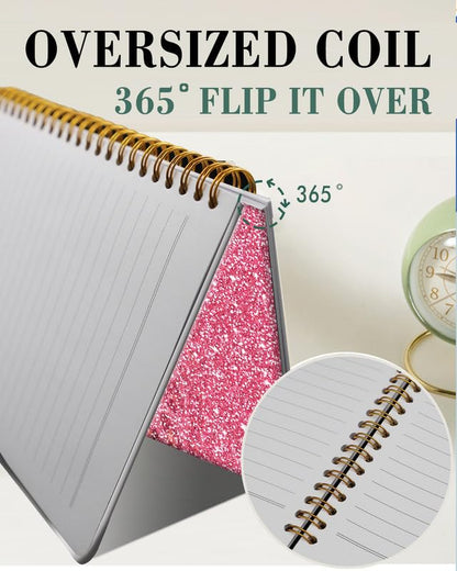 Spiral Journal Notebook,A5 Hardcover Lined Journals for Women Girl 6 x 8.3 in,120 Pages Thick Paper,Cute College Ruled Writing Notebook for Gifts Office Work School(Luxury Pink Leopard) - color: Luxury Pink Leopard