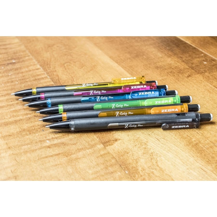 Zebra Pen, Z-Grip Mechanical Pencil, Smooth Writing, Latex-Free Grip, 0.7mm Lead, #2 HB, Shake to Advance Lead, for School, Office, Everyday Use Refillable, Clear Barrel, 12-Pack, (55410)