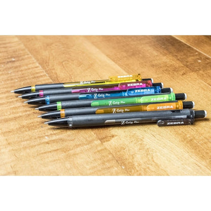 Zebra Pen, Z-Grip Mechanical Pencil, Smooth Writing, Latex-Free Grip, 0.7mm Lead, #2 HB, Shake to Advance Lead, for School, Office, Everyday Use Refillable, Clear Barrel, 12-Pack, (55410)