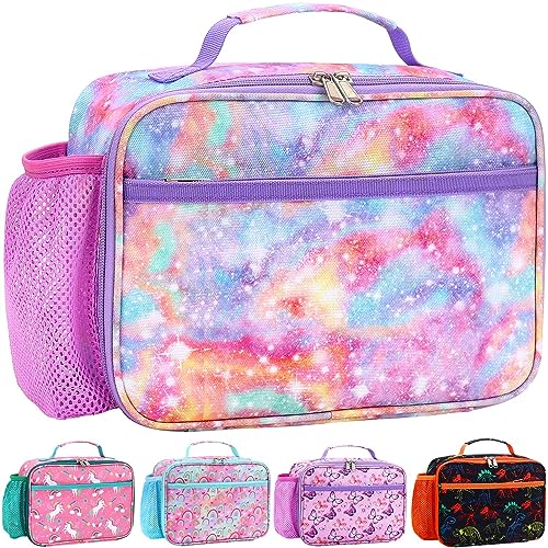 RHCPFOVR Kids Lunch Bag - Insulated Lunch Box for Boys Girls,Washable Lunch Bag and Reusable Toddler Leak-proof Lunchbox for School and Daycare - color: Galaxy