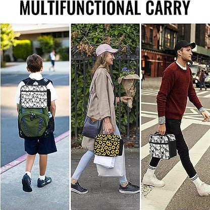 Sunflower Lunch Bag Reusable Insulated Lunch Box Keep Food Cooler Thermal Lunch Tote bags for Women Men - color: Sunflower