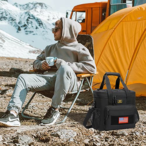 ATRIPACK Lunch Box for Men, Tactical Lunch Bag MOLLE Webbing Leakproof Insulated Large Lunch Cooler Women Adult Meal with Adjustable Shoulder Strap Durable Lunch Pail (Black) - color: Black, size: Large