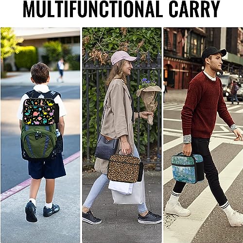 Leopard Print Lunch Bag Reusable Insulated Cheetah Lunch Box Keep Food Cooler Thermal Lunch Tote for Women Men - color: Leopard Print