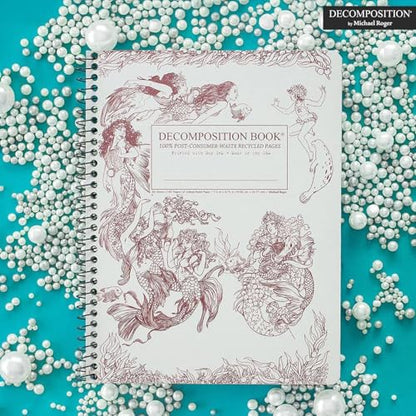 Decomposition Mermaids College Ruled Spiral Notebook - 9.75 x 7.5 Journal with 160 Lined Pages - 100% Recycled Paper - Cute Notebooks for School Supplies, Home & Office - Made in USA - color: Mermaids, style: Spiral-bound