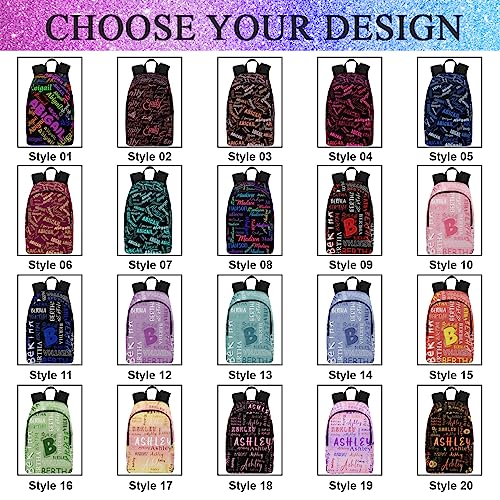 MyPupSocks Custom Name Backpack Bag for Boys Girls, Personalized Text Schoolbag Casual Backpack Customized Bookbag for Kids Unisex Back School Camping Travel - color: Multi 00
