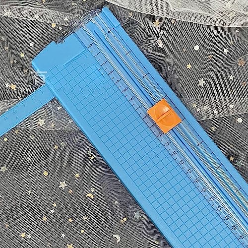 Paper Cutter Efficient Light Duty Mini Folding Trimmer Clear Scale for Scrapbook Supplies Craft Paper Trimmer for Cardstock, 5 Color Options (Sky Blue) - color: Sky Blue