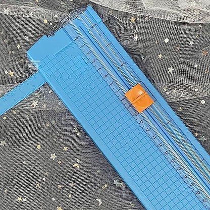 Paper Cutter Efficient Light Duty Mini Folding Trimmer Clear Scale for Scrapbook Supplies Craft Paper Trimmer for Cardstock, 5 Color Options (Sky Blue) - color: Sky Blue
