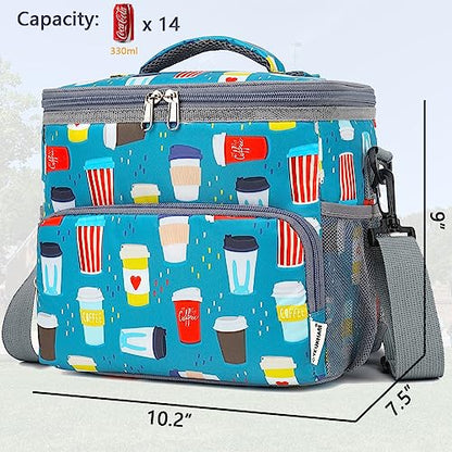 GYEUKHAM Insulated Lunch Bag for Adult/Women/Men, Reusable Large Lunch Box Cooler Soft Leakproof Tote, Thermal Meal Prep Lunch Pail with Adjustable Shoulder Strap for School/Travel/Office, Cup - color: Cup