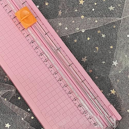 Paper Cutter Efficient Light Duty Mini Folding Trimmer Clear Scale for Scrapbook Supplies Craft Paper Trimmer for Cardstock, 5 Color Options (Roseate) - color: Roseate