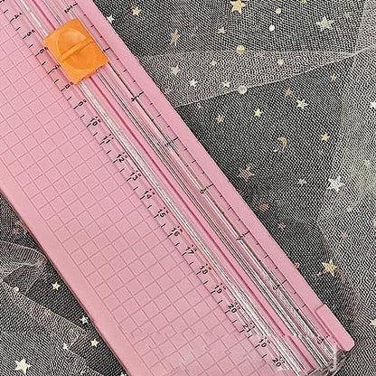 Paper Cutter Efficient Light Duty Mini Folding Trimmer Clear Scale for Scrapbook Supplies Craft Paper Trimmer for Cardstock, 5 Color Options (Roseate) - color: Roseate