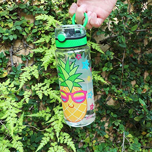 Cute Water Bottle for School Kids Girls, BPA FREE Tritan & Leak Proof & Easy Clean & Carry Handle, 23oz/ 680ml - Pineapple - color: Pineapple
